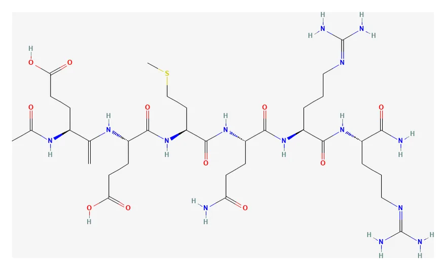 2D chemical structure of Argireline (C35H62N14O11S), as depicted by PubChem