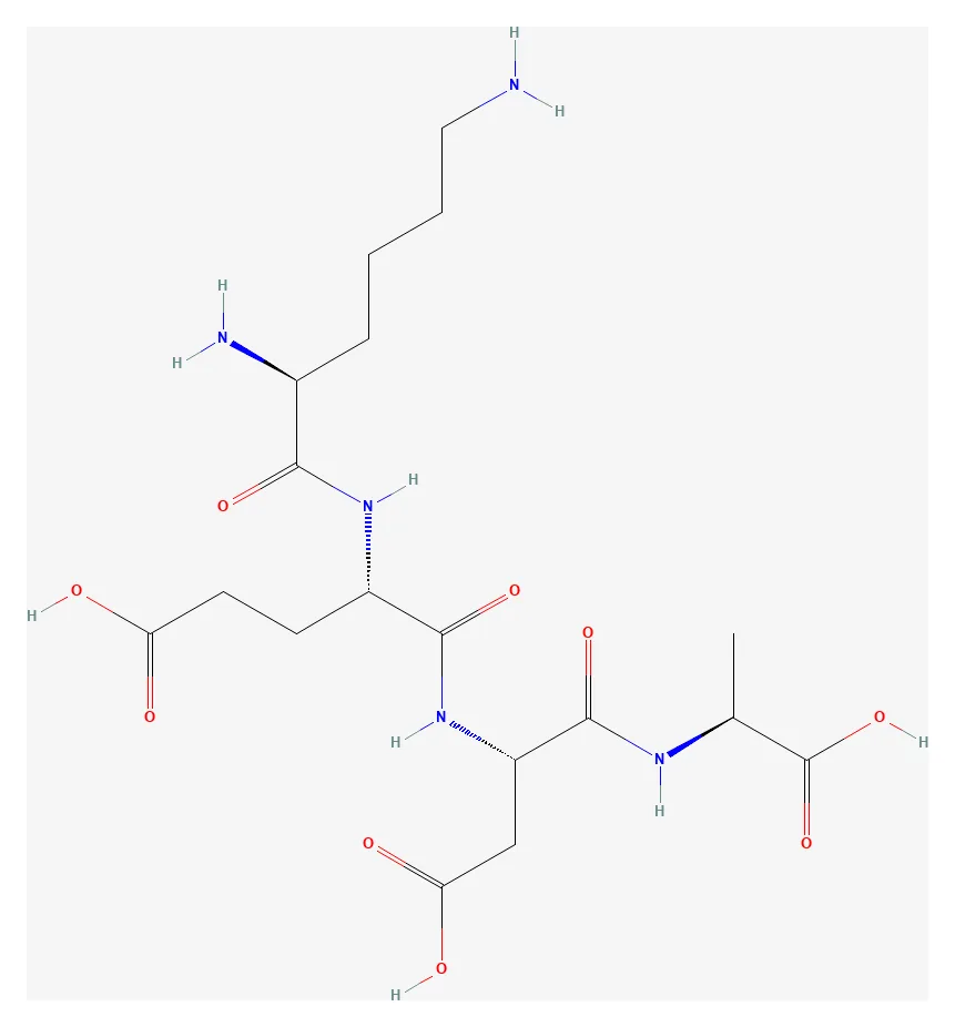 2D chemical structure of Livagen (C18H31N5O9), as depicted by PubChem