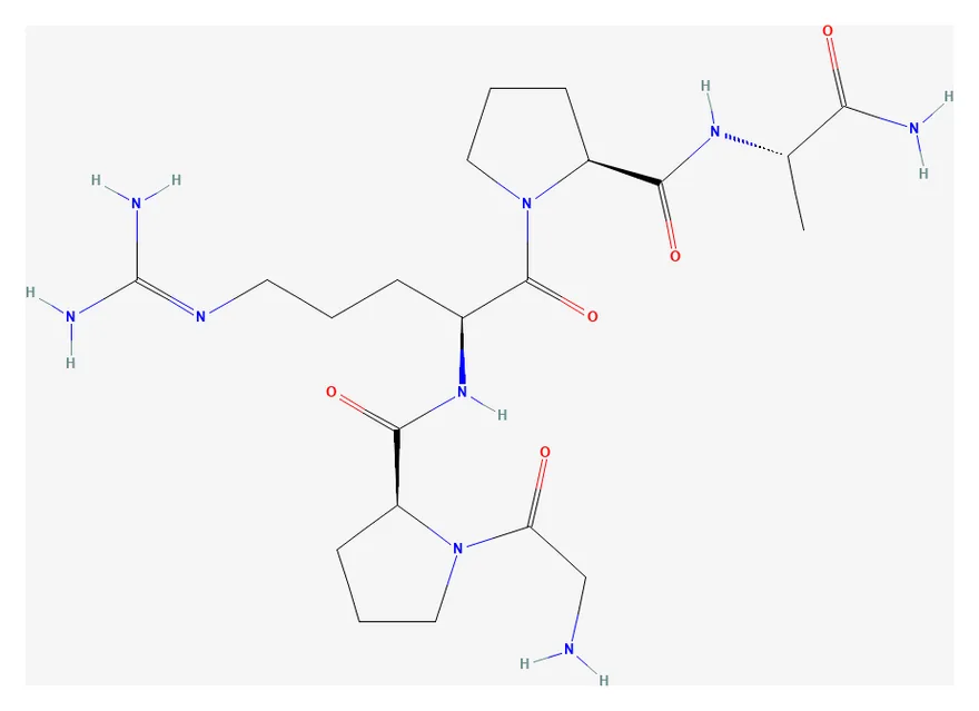 2D chemical structure of Vialox (C21H37N9O5), as depicted by PubChem